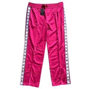 NWT A|X Armani Exchange Women`s Pink Track Pants Logo Tape Size Extra Large